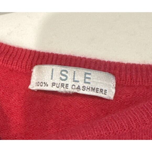 Isle 100% Pure Cashmere Sweater Women's Long Sleeve Fuchsia Pink Crewneck READ - Picture 6 of 11